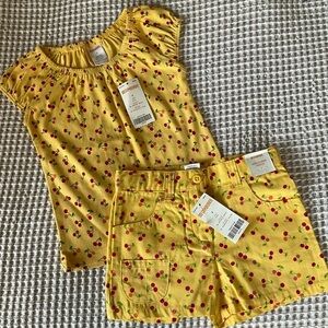 NWT Gymboree matching Cherry Baby Shorts and Top, MSRP $38, size 3
